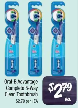 Farmer Jack's Oral-B Advantage Complete 5-Way Clean Toothbrush offer