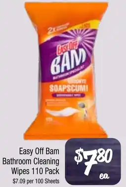 Farmer Jack's Easy Off Bam Bathroom Cleaning Wipes 110 Pack offer