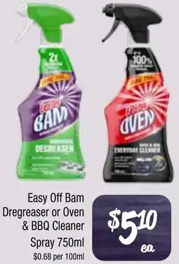Farmer Jack's Easy Off Bam Dregreaser or Oven & BBQ Cleaner Spray offer