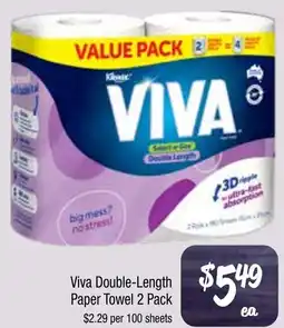 Farmer Jack's Viva Double-Length Paper Towel 2 Pack offer