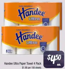 Farmer Jack's Handee Ultra Paper Towel 4 Pack offer