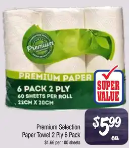 Farmer Jack's Premium Selection Paper Towel 2 Ply 6 Pack offer