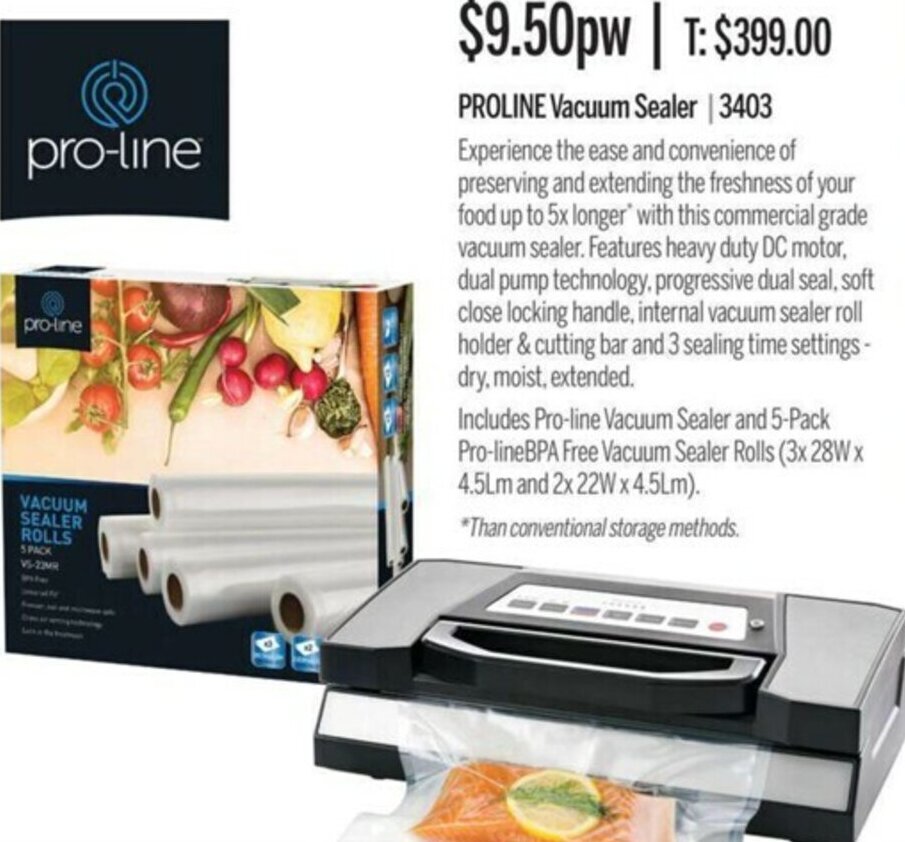 Proline Vacuum Sealer offer at Chrisco Hampers