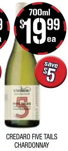 Farmer Jack's Credaro five tails chardonnay offer
