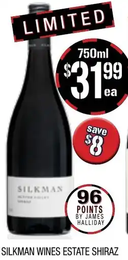Farmer Jack's Silkman wines estate shiraz offer