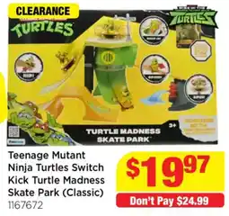 Mr Toys Teenage Mutant Ninja Turtles Switch Kick Turtle Madness Skate Park offer