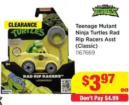 Mr Toys Teenage Mutant Ninja Turtles Rad Rip Racers Asst offer