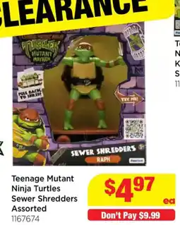 Mr Toys Teenage Mutant Ninja Turtles Sewer Shredders Assorted offer