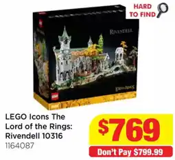 Mr Toys LEGO Icons The Lord of the Rings: Lord of the Rings: Rivendell 10316 1164087 offer