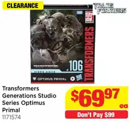 Mr Toys Transformers Generations Studio Series Optimus Primal offer