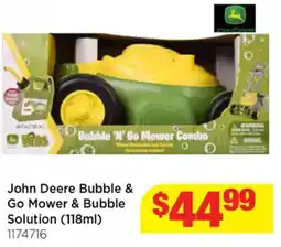 Mr Toys John Deere Bubble & Go Mower & Bubble Solution offer