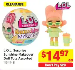 Mr Toys L.O.L. Surprise Sunshine Makeover Doll Tots Assorted offer