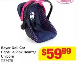 Mr Toys Bayer Doll Car Capsule Pink Hearts/ Unicorn offer