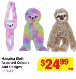Mr Toys Hanging Sloth Assorted Colours And Designs offer