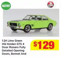 Mr Toys 1:24 Lime Green HQ Holden GTS 4 Door Monaro Fully Detailed Opening Doors, Bonnet And offer