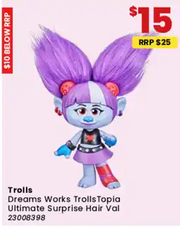 Toymate Trolls Dreams Works Trolls Topia Ultimate Surprise Hair Val offer