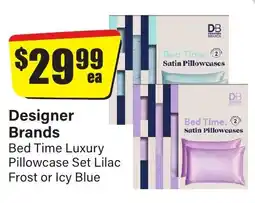 Chemist Discount Centre Bed Time Luxury Pillowcase Set Lilac Frost or Icy Blue offer