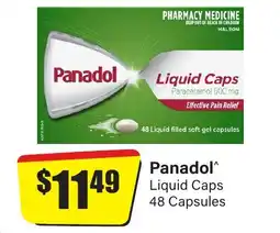 Chemist Discount Centre Panadol Liquid Caps 48 Capsules offer