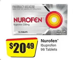 Chemist Discount Centre Nurofen Ibuprofen 96 Tablets offer
