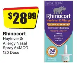 Chemist Discount Centre Rhinocort Hayfever & Allergy Nasal Spray 64MCG 120 Dose offer