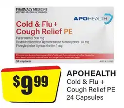 Chemist Discount Centre Cold & Flu + Cough Relief PE 24 Capsules offer