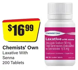Chemist Discount Centre Laxative with senna 200 Tablets offer