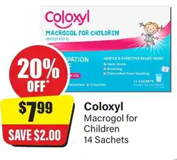 Chemist Discount Centre Coloxyl Macrogol for Children 14 Sachets offer
