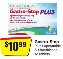 Chemist Discount Centre Gastro-Stop Plus Loperamide & Simethicone 12 Tablets offer