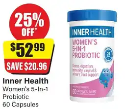 Chemist Discount Centre Inner Health Women's 5-In-1 Probiotic 60 Capsules offer