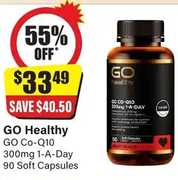 Chemist Discount Centre GO Healthy GO Co-Q10 300mg 1-A-Day 90 Soft Capsules offer