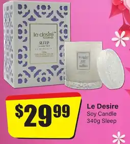 Chemist Discount Centre Le Desire Soy Candle Sleep offer