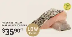 Adelaide's finest Fresh australian barramundi portions offer