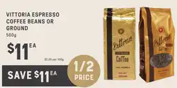 Vittoria espresso coffee beans or ground