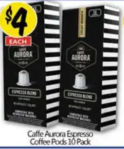 NQR Caffe Aurora Espresso Coffee Pods 10 Pack offer