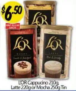 LOR Cappucino 210g Latte or Mocha Tin