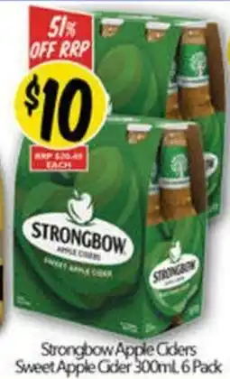 NQR Strongbow Apple Ciders Sweet Apple Gder 6 Pack offer