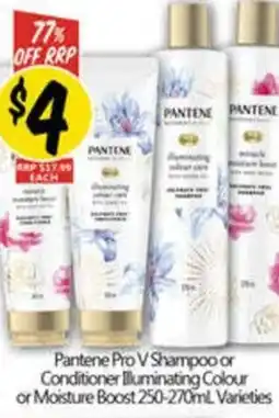 NQR Pantene Pro V Shampoo or Conditioner Illuminating Colour or Moisture Boost 250-270ml Varieties offer