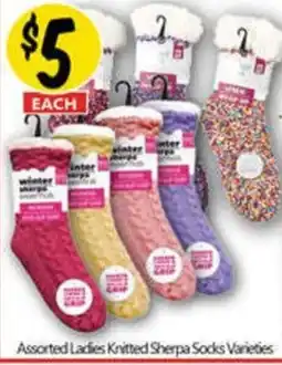 NQR Assorted Ladies Knitted Sherpa Socks Varieties offer