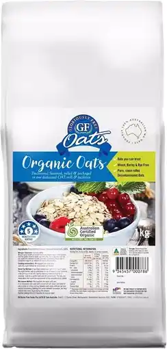 healthylife Gloriously Free Uncontaminated Oats Organic 1kg offer