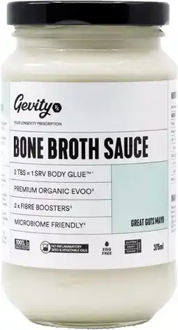 healthylife Gevity Rx Bone Broth Mayo Great Guts 375ml offer