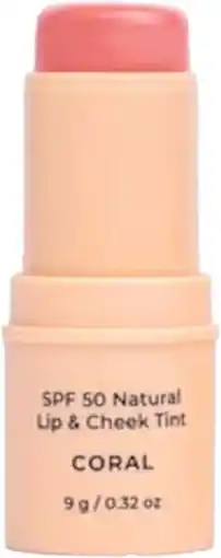 healthylife Avocado Zinc SPF50 Natural Lip & Cheek Tint - Coral 9g offer
