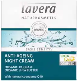 healthylife Lavera Basis Sensitiv Anti-Ageing Night Cream Q10 50ml offer