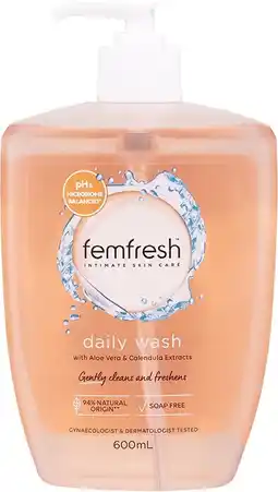 healthylife Femfresh Intimate Daily Wash 600ml Pump offer