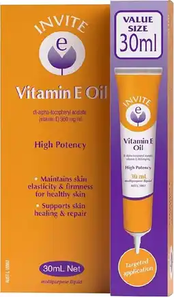healthylife Invite E Vitamin E Oil Tube 30ml offer