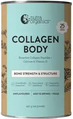 healthylife Nutra Organics Collagen Body Powder Unflavoured 450g offer