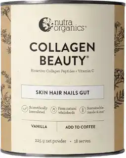 healthylife Nutra Organics Collagen Beauty Vanilla 225g offer