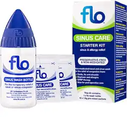 healthylife Flo Sinus Care Starter Kit with 12 Sachets & 1 Wash Bottle offer
