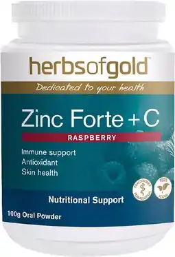 healthylife Herbs of Gold Zinc Forte + C Powder 100g offer