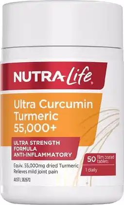 healthylife Nutra-life Ultra Curcumin Turmeric 55000+ 50 Tablets offer