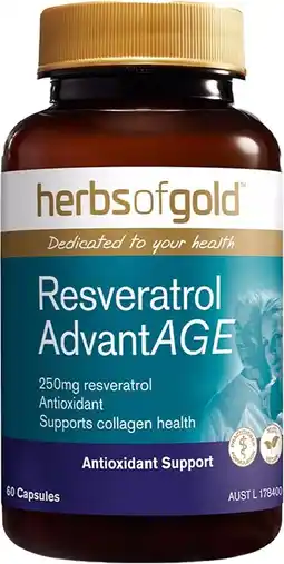 healthylife Herbs of Gold Resveratrol AdvantAGE 60 Capsules offer
